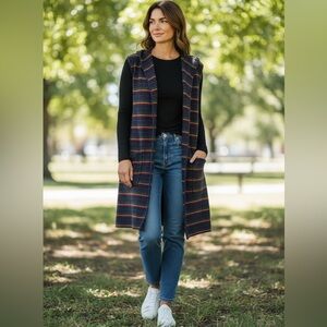 ASIRI Alpaca Wool Blend Peru Open Front Sleeveless Hooded Cardigan Extra Large